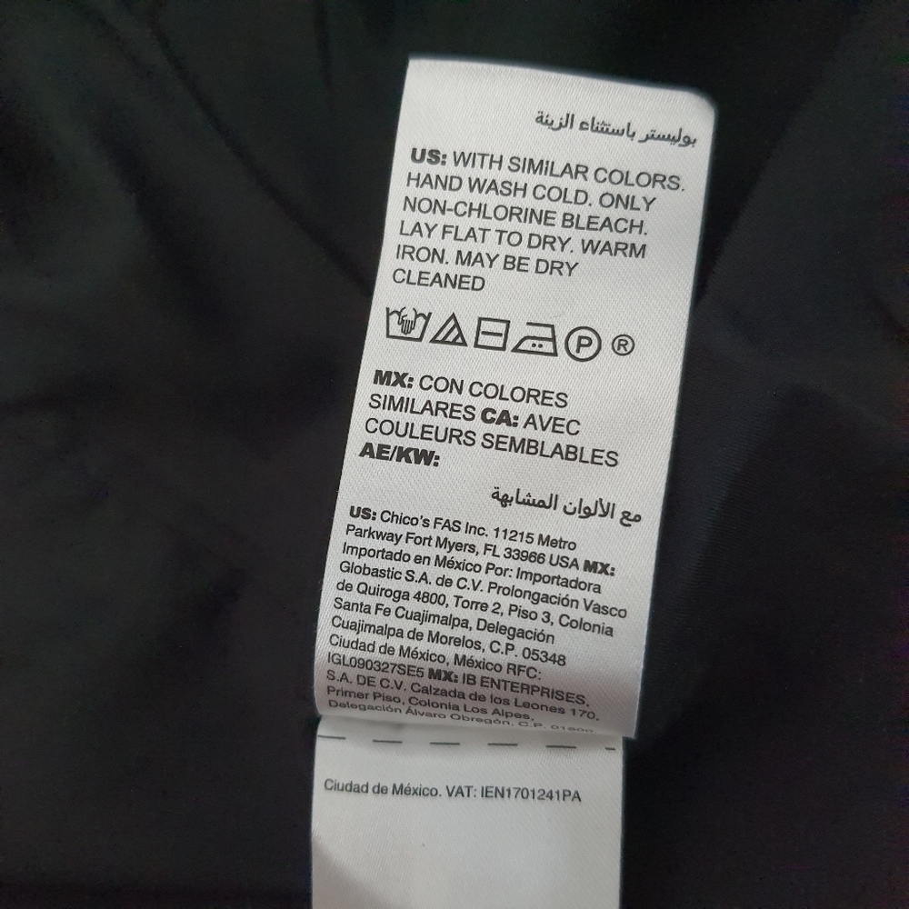 Chico's Blazer Jacket Black White Floral Business Casual Womens Sz 1 (8/10) - Picture 8 of 11